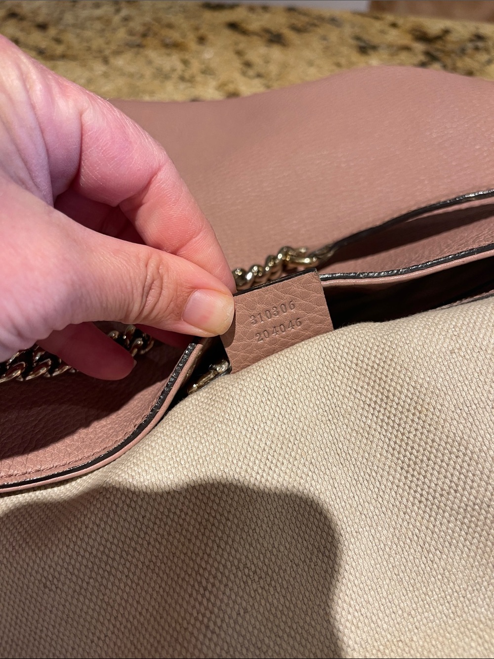 Gucci Blush Pink Soho Pebbled Leather Shoulder Tote - Picture 7 of 15